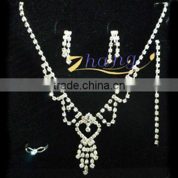 fashion design rhinestone wedding jewelry set