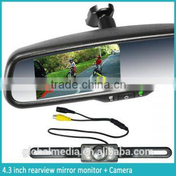 car rearview mirror with reverse camera rearview monitor and OEM parking sensor 4 replaceable detectors