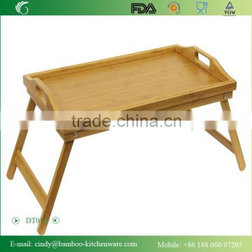 Wooden/Bamboo Bed Tray with Folding Legs, Folding Bed Tray Table, and Breakfast Tray Bamboo Bed Table