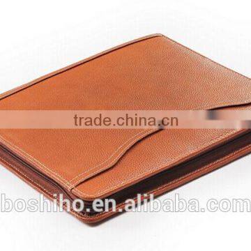 Custom Multifunctional Design Leather Zipper Portfolio With Handle photo-2