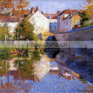 Wholesale stretched abstract oil painting landscape tree oilpainting