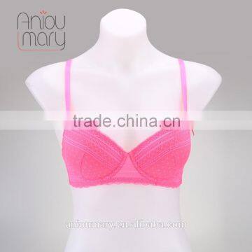 Ladies Sexy Breathable Mesh in Rose red color lovely bra
