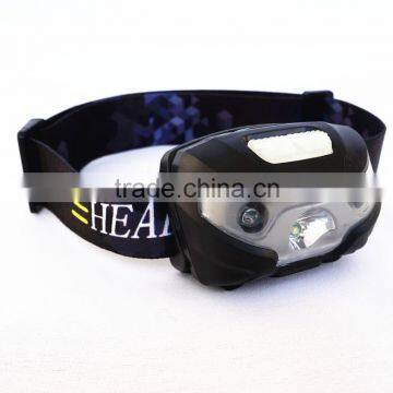 3W rechargeable sensor LED water resistant power headlamp for camping walking