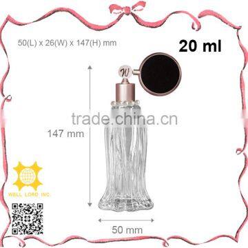 Fashion subtle golden screw up bulb atomizer with pearl decoration