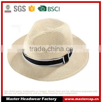 Black ribbon straw fedora hats, fashion panama hats