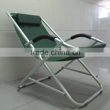 Green color aluminum frame deck chair