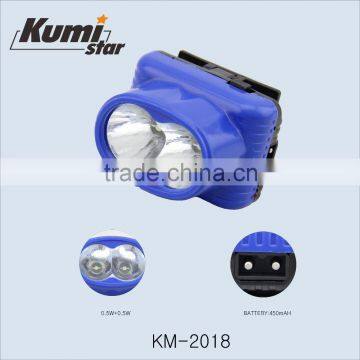 warm light plastic fishing rechargeable led headlamp KM-2018