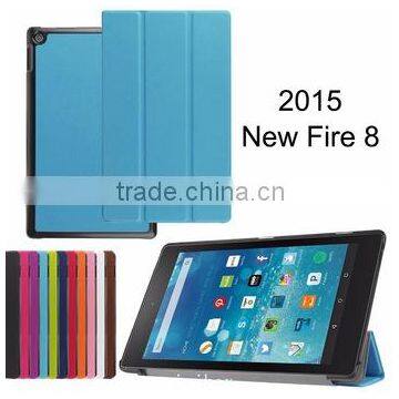 New Fire HD8 2015 Tri-Folded Magnetic Smart Case Cover For Amazon Kindle Fire HD 8 2015 Tablet