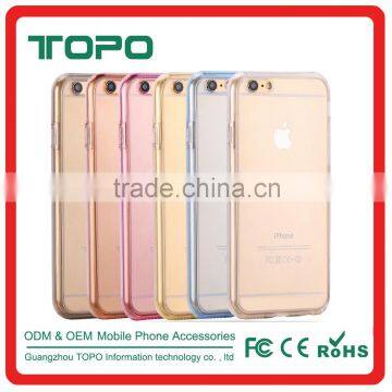 2 in 1 360 degree Full cover protective Ultra-Thin Soft transparent clear tpu Shockproof back cover case for iphone 6 6s plus