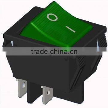 Double pole green light rocker switch 16A UL and VDE approved