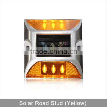 Yellow LED Flashing Light Cat Eye Reflective Aluminum Solar Road Marker photo-2