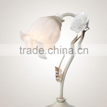 European style table lamp/The beautiful reading lamps with ceramic and glass shade/online shopping table lamp