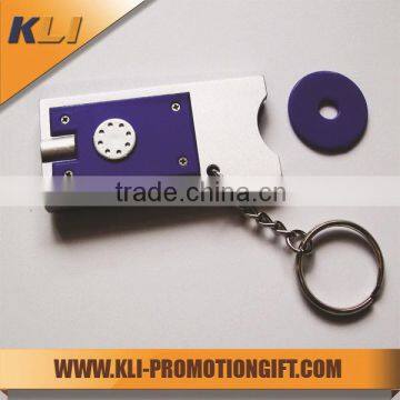 custom promotional led keychain maker with one coin holder