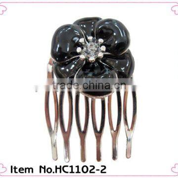 cheap personalized flower hair comb clear hair comb