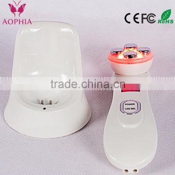 Portable RF/EMS and 6 colors LED light therapy skin tightening face lifting beauty instrument