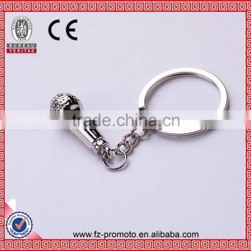 Souvenir microphone shaped metal keychain for gift