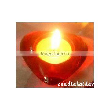 heart shape flower shape glass crafts colorful candle holder