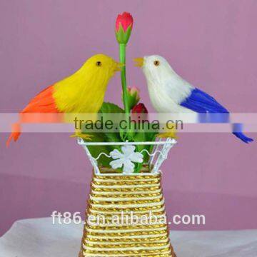 artificial feather and foam plush fake bird toy decoration bird