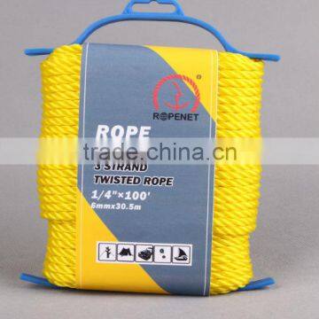 PE twisted rope with shelf/pe rope