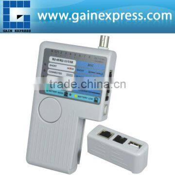 Handheld 4 in 1 Network Cable Tester for UTP STP RJ45, RJ11, USB and BNC Connector