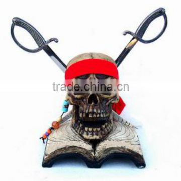 handmade painted resin pirate sculpture