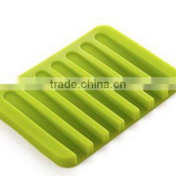 Bathroom Silicone Shower Soap Tray Dish Storage Holder photo-2