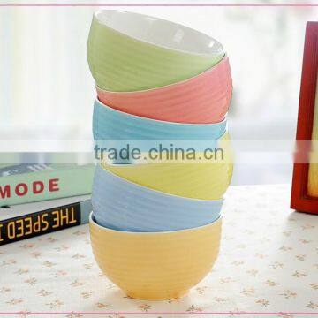 glazed color ceramic bowl with screw-thread