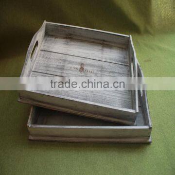 Rustic Customized Vintage Balsa Wooden Food Storage Tray With Laser Engraving Logo photo-5