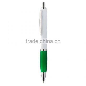 Popular White Promotional Pen With Coloured Rubber Grip Ans Shiny Chrome Parts photo-3