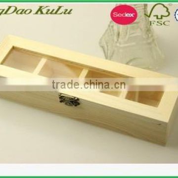 eco friendly pine wood handmade unfinished wooden gift box with compartments