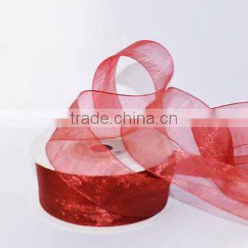 Custom logo cheap polyester gift organza ribbon and craft