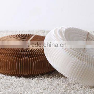 Portable Paper Hassock Recyclable Paper Futon Ideal for Living Room Brown/White photo-4