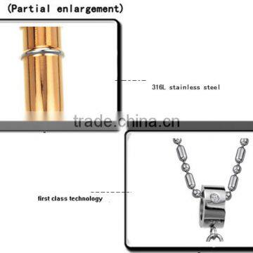Top Quality Silver Black Gold 42*9mm Men's Bullet Stainless Steel Pendant Necklace photo-3