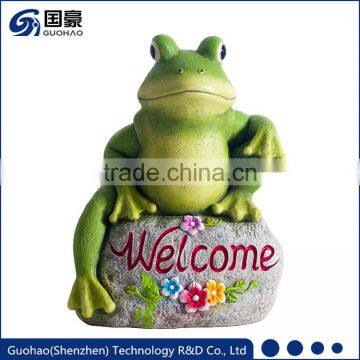 Attractive Welcome sign rock with frog for Home Garden Statue Decor Gift