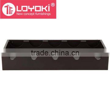 5 Bottle Wine Display With Glass Holder MDF Wooden Wall Mounted Floating Shelf Wall Wine Rack photo-2