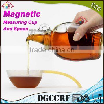 NBRSC Wholesale 8-Piece Individual Stackable Colorful Clear Plastic Magnetic Measuring Cup And Spoon Set for Baking photo-3