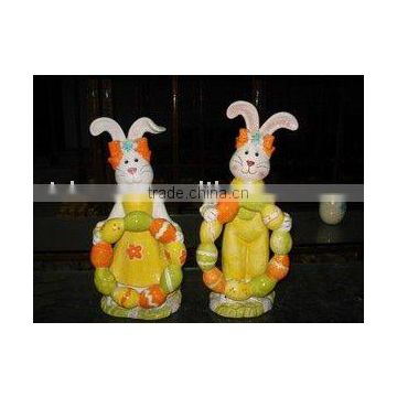 Ceramic easter rabbit decoration