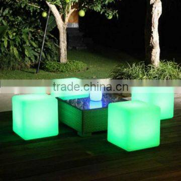 Energy saving stylished 16 colors change plastic LED cube chair/ table for sale