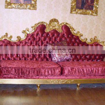 Antique Luxury Sofa Set Customized Size KTV Room Gold Foil Sofa Set For Hotel And Villa (BF09-)