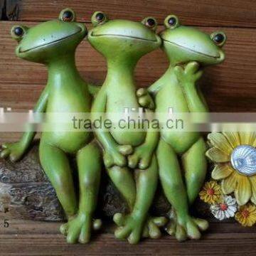 polyresin garden Solar Light Frog