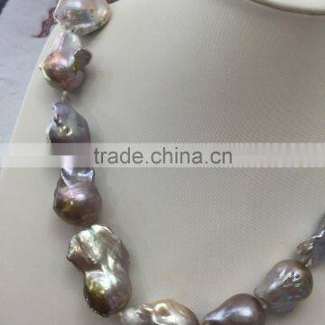 Purple 26mm Freshwater Baroque Pearl Necklace photo-2