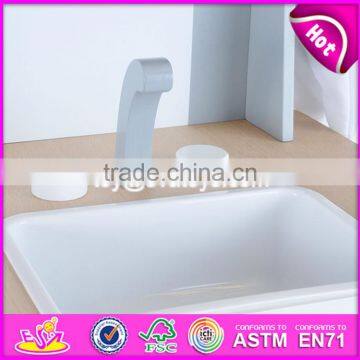 New Design White Kids Pretend Play Educational Toy Wooden Kitchen W10C278 photo-6