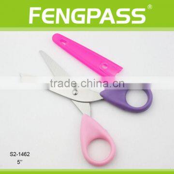 S2-1462 5" 2CR13 Stainless Steel ABS Plastic Handle Stationery Scissors / Kid Scissors With Plastic Holder photo-3