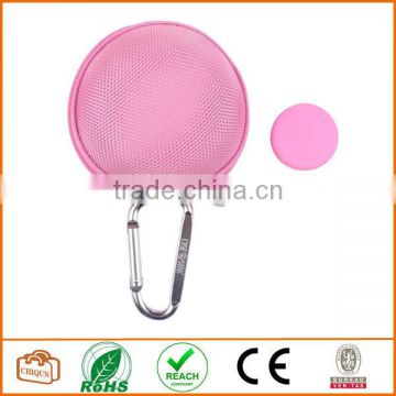 3 in 1 Pink Earphone Handsfree Hard EVA Case Plus Round Earphone Bag