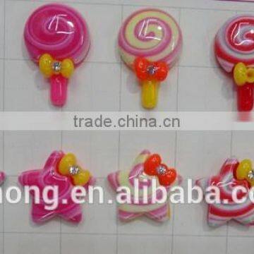 Halloween Yellow Candy Beads.Wholesale Jewelry Flatback Resin Lollipop Resin Cabochons photo-2