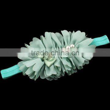 Hot Cutting Fabric Flower Headband With Pearl Center for Kids Hair Accessories photo-5