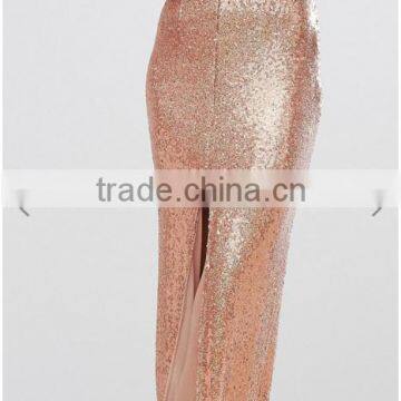 New Fashion Ladies Long Front Split Sequin Cross Back Maxi Dress photo-6