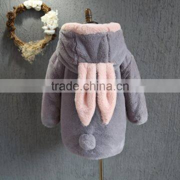 Girls High Quality Sweet Bunny Warm Thick Hoodie for Winter photo-3