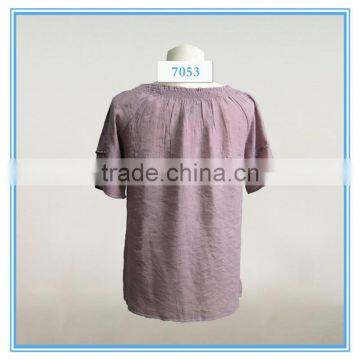 Ladies Latest Fashion Design Blouses And Tops Tie Front Open Embroidery Design photo-2