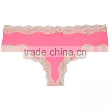 Lady pink color organic cotton/spandex underwear brief